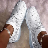 women rhinestone sneakers crystal vulcanize shoes woman new bling crystal soft sole shoes breathable ladies casual flats loafers