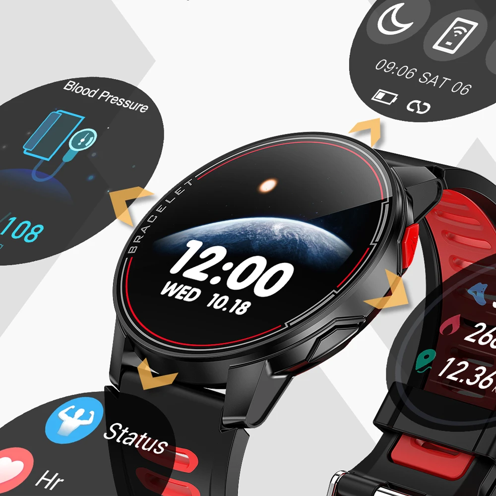

L6 Smart Watch 2021 IP68 Waterproof Fitness Tracker Heart Rate Monitor Smart Clock Men Women New Smartwatch For Android IOS