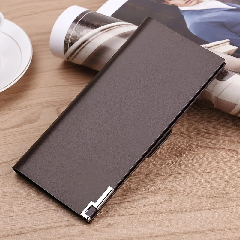 Бумажник поло WILLIAM мужской длинный тонкий кожаный кошелек с противоугонной