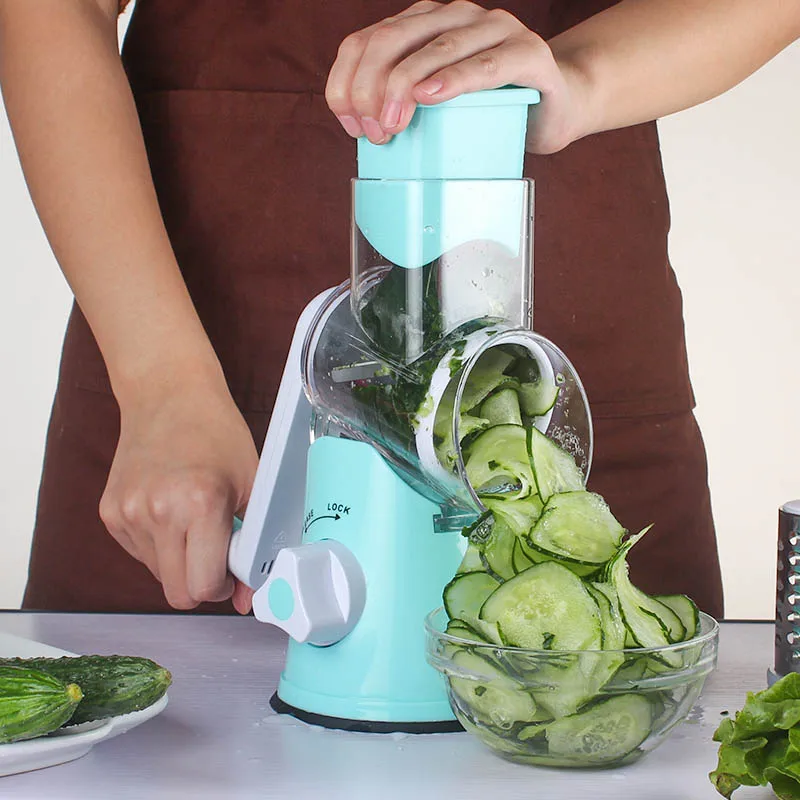 

Manual Vegetable Cutter Slicer Round Mandoline Slicer Potato Kitchen Gadgets Rotary Cheese Grater Kitchen Accessories