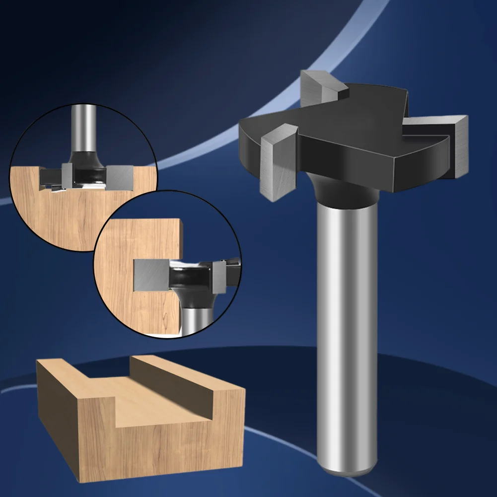 

Хвостовик 6 мм/6,35 мм, трехосевой Т-образный резак, прорезной резак, деревообрабатывающий Фрезерный резак, прорезной резак T-tenon, фреза