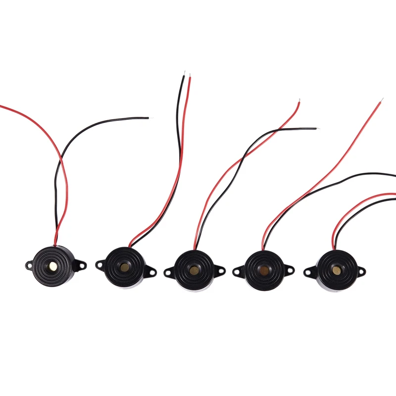 10 Pcs DC 3-24V Plastic Shell Continuous Sound Electronic Buzzer Alarm 5 Black & White | Безопасность и защита
