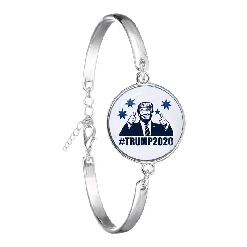 Держите Америку большой стеклянный браслет из кабошона Флаг США Трамп 2020