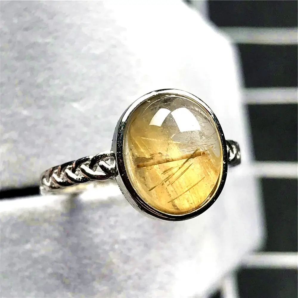 Кольцо из натурального золота с рутилированным кварцем ювелирные изделия для