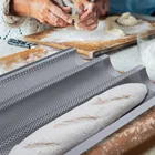 1 шт. 38x0,9 x см15x10x в канавках антипригарный противень для выпечки из нержавеющей стали Бытовая форма для выпечки с 3 багетами