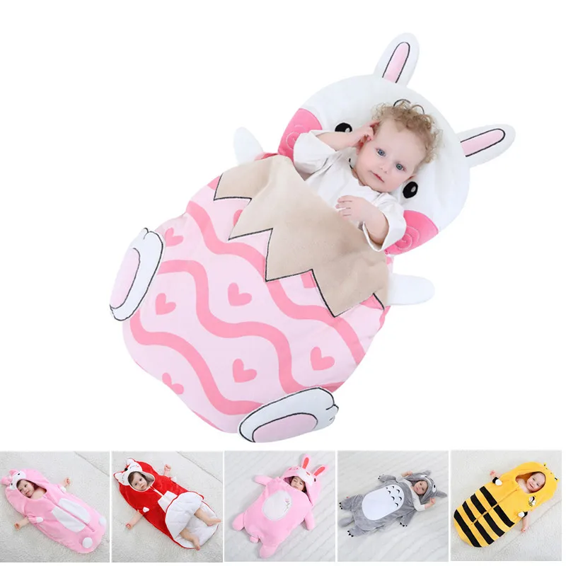 

Детский спальный мешок, Мягкое хлопковое плотное одеяло, зимние милые Мультяшные животные, спальные мешки для новорожденных и детей, подарки