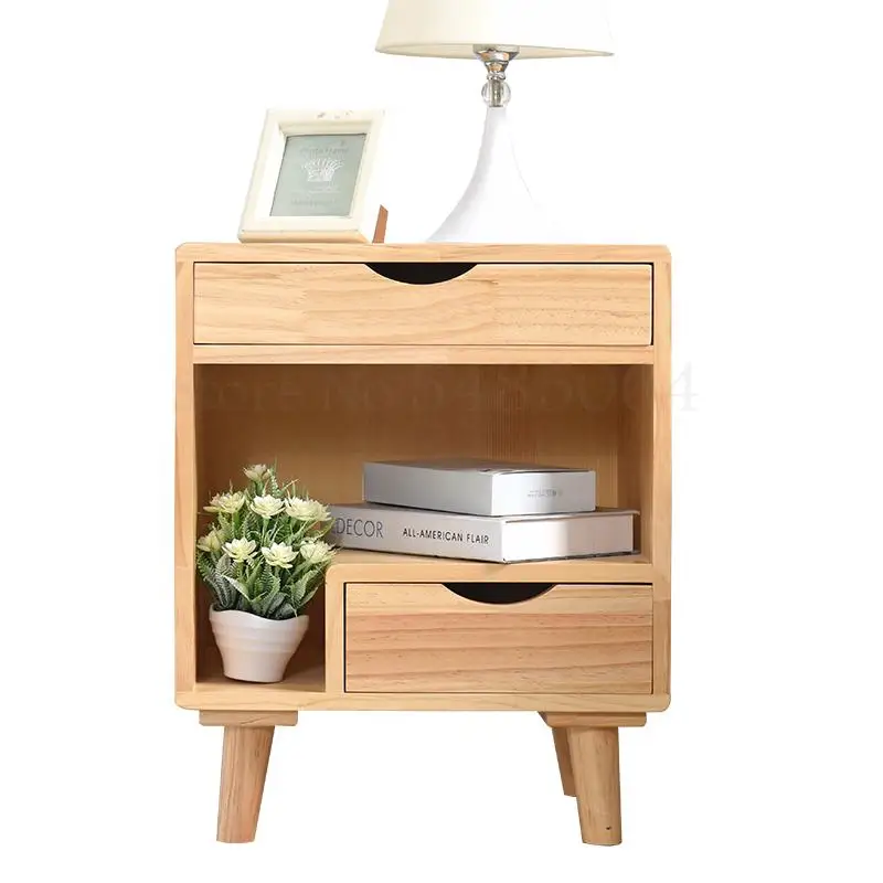 Сплошная деревянная прикроватная настольная сосны простой современный белый