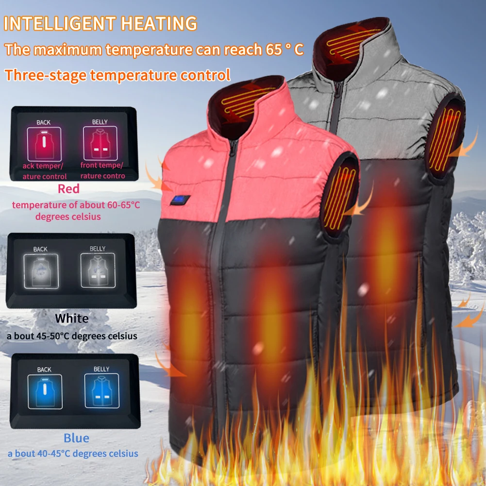 Новый мужской/женский Электрический теплый жилет с высоким горлом USB теплое