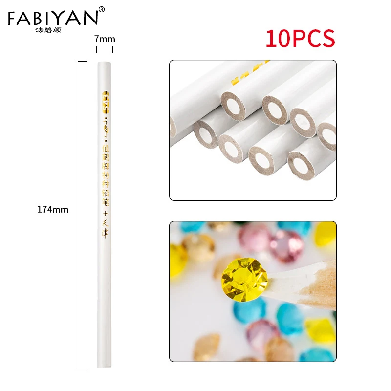 10PCS 5 шт ногтей точечная ручка карандаш подобрать Стразы бусины Кристалл Стразы драгоценные камни 3D Советы Гель-лак для УФ-лампы палочки деревянное для маникюра Инструменты - Цвет: 10PCS