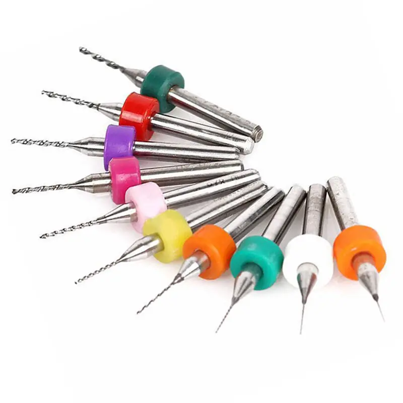

10x1/8\" 0.1-1.0mm PCB CNC Print Circuit Board Carbide Micro Drill Bits Alloy Use
