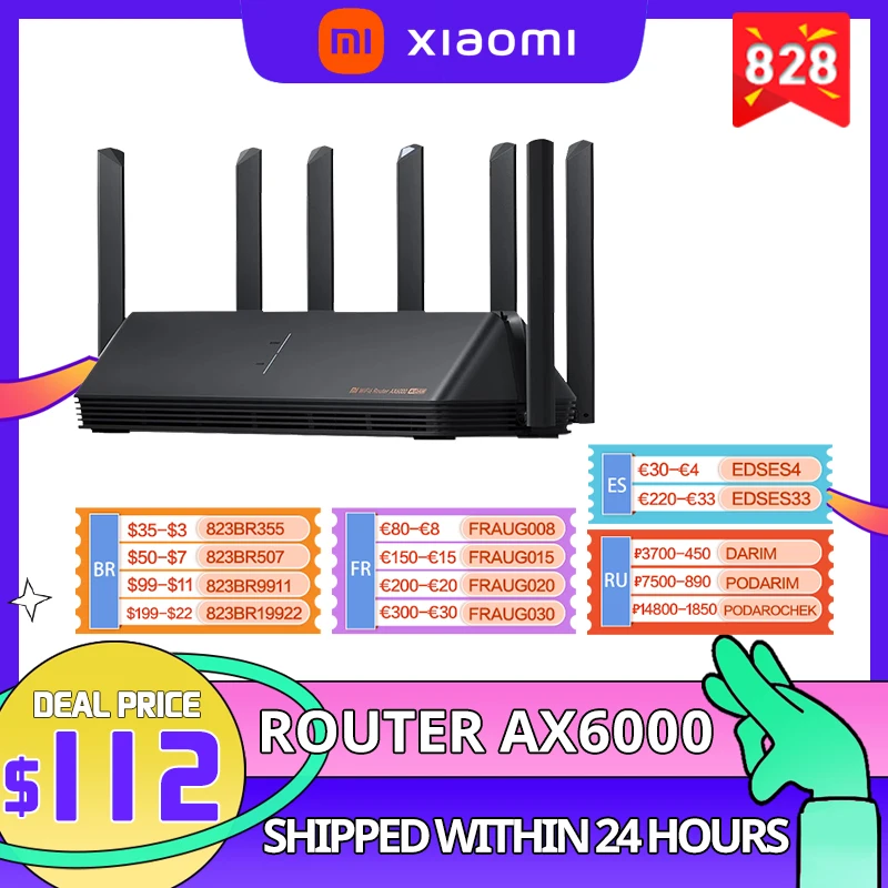 Маршрутизатор Xiaomi AX6000 AIoT 512 Мб/с WiFi6 VPN МБ|Беспроводные роутеры| |