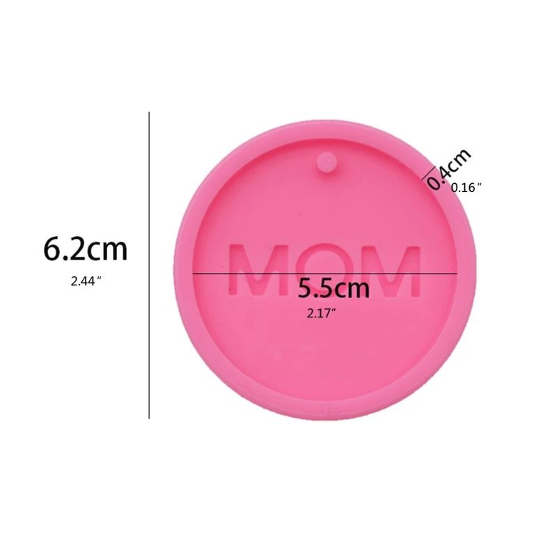 

Round MOM Keychain Epoxy Resin Mold DIY Crafts Jewelry Pendants Silicone Mould