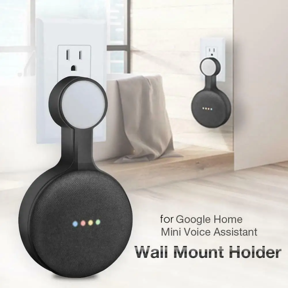 

Newest Outlet Table Wall Mount Holder For Google Home Mini Nest Mini Smart Voice Assistant Plug In Kitchen Bedroom Audio Stand