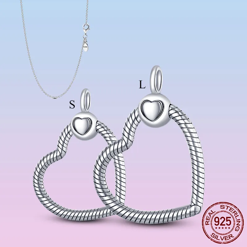 Минимализм серебро 925 пробы подвеска O Charm Fit Original ожерелье Pandora DIY для женщин