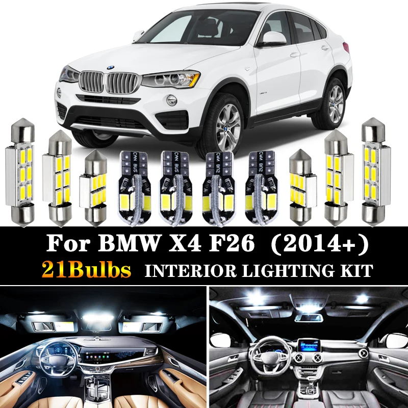 Светодиодный купольный светильник для чтения 21 шт. без ошибок canbus комплект BMW X4 F26