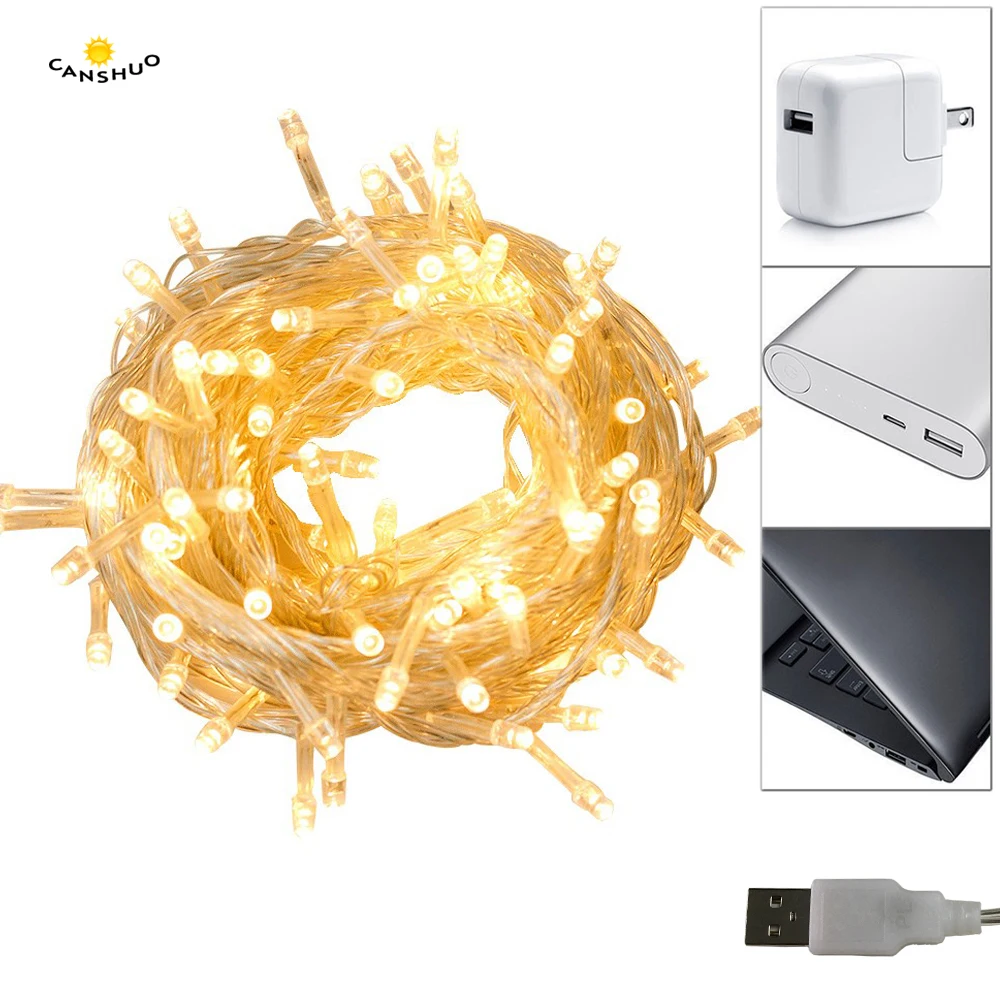 DC 5 в USB светодиодный светильник 2 м/3 м/5 м/10 м Сказочный s водонепроницаемый для