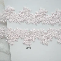 hot sale beautiful pink water soluble embroidery lace clothing lace accessories g788