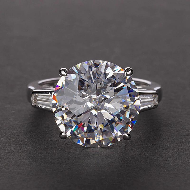 

Hot Sale Created Moissanite Quartz 925 Sterling Silver Ring Jewelry Wedding Engagement Finger Rings for Women Cocktail Party