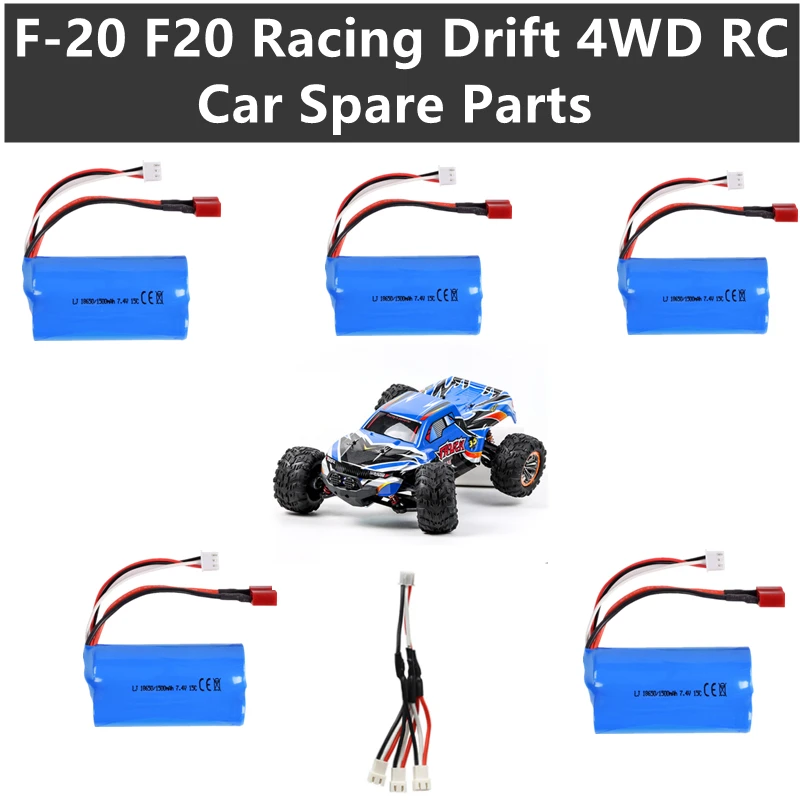 

F-20 F20 Racing Drift 4WD 40KM/H RC Car Spare Parts 7.4V 1500mAh Battery 3-In-1 Charging Line For F-20 F20 RC Buggy Accessories