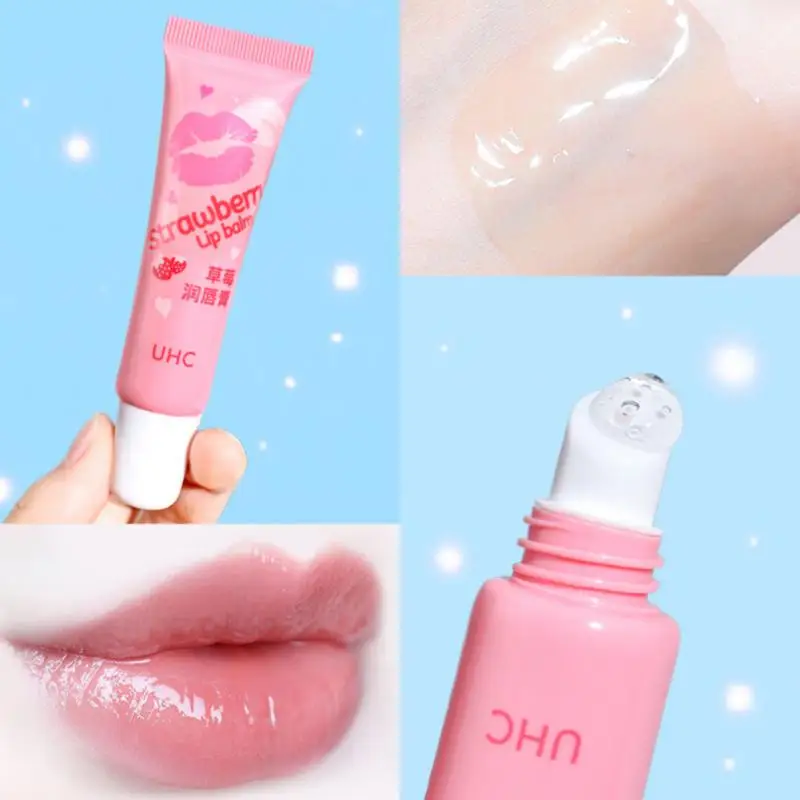 

Клубничный бальзам для губ, увлажняющий питательный блеск для губ, уменьшающий линии губ, прозрачная маска для губ с увеличением объема, кос...