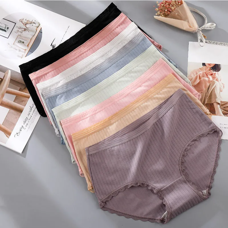 

New Arrival Women Cotton Panties Honeycomb Antibacterial Lace Briefs
