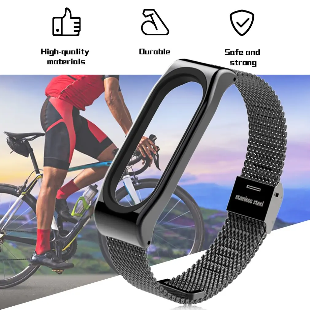 Новый браслет mi jobs Band 3 ремешок для Xiaomi умный из черного металла | Наручные часы