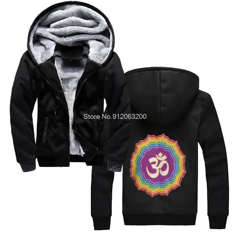 

Chakras Seven Colors Buddha Mandala Flower Hoodie Gift Men Winter Thicken Hoodies Hooded Sweatshirt Streetwear