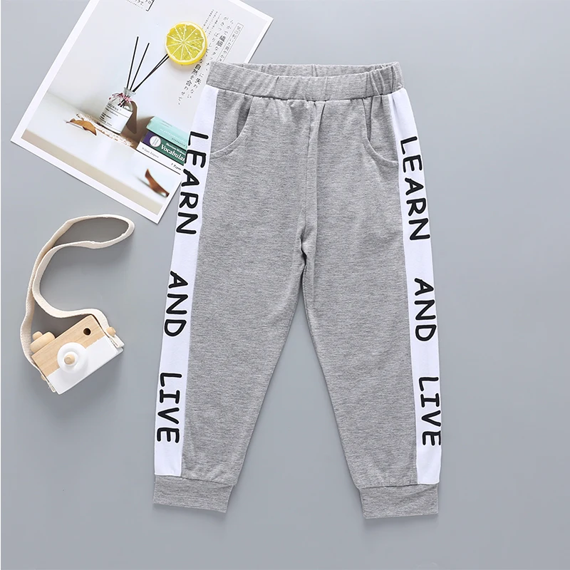 

Autumn Children Clothes Girls Boys Unisex Pants Printed Letter Casual Trousers For Kids