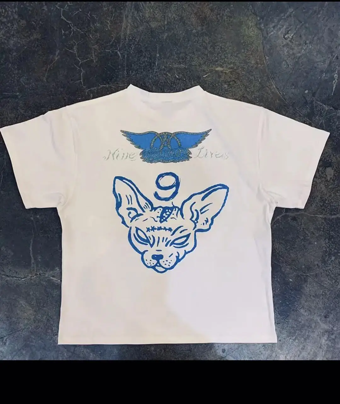

White nine life cat 210g cotton T-shirt