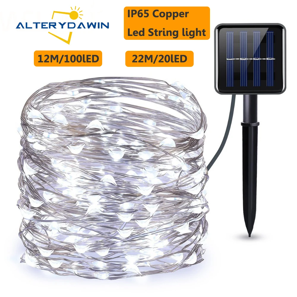 

LED Outdoor Christmas Party Solar Lamp String Lights 100/200 LEDs Fairy Holiday Garland Waterproof Solar Garden 12M/22M Lights