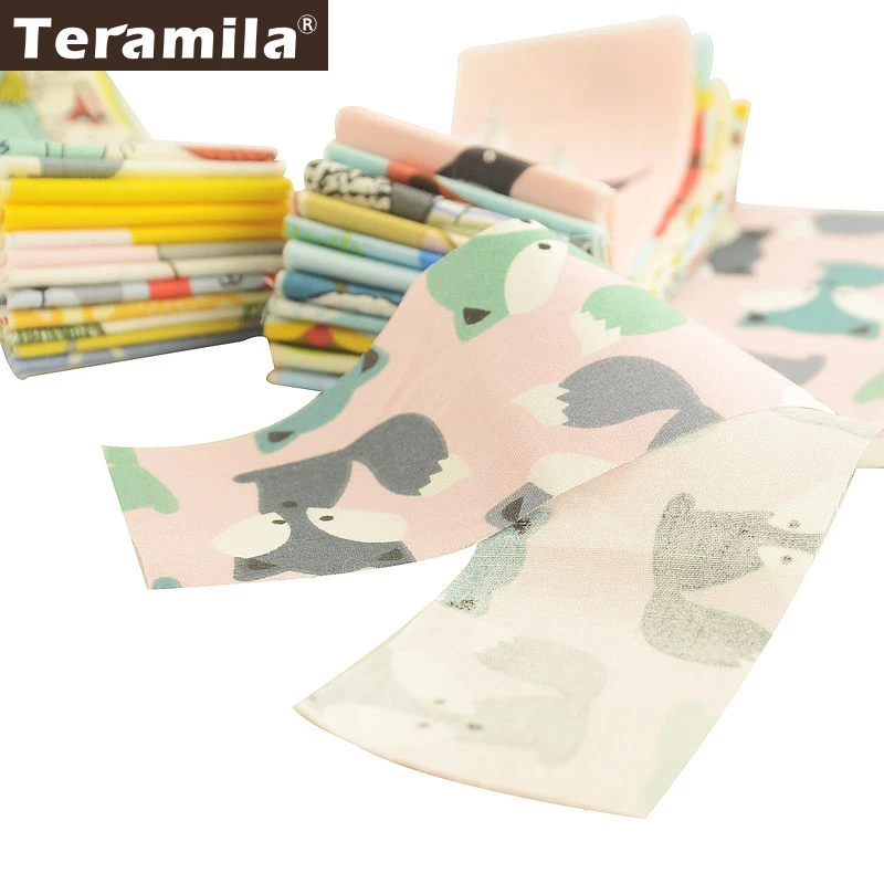 Teramila животный мультфильм 100% хлопок ткань 5x50 см желе рулон полосы Telas Сделай Сам