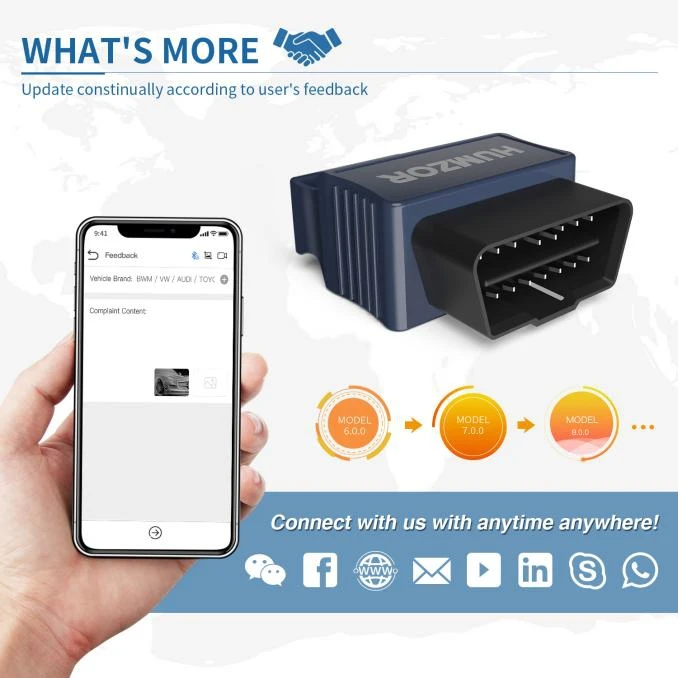 HUMZOR NexzScan OBD2 сканер автомобильный считыватель кодов Bluetooth 4,2 диагностический инструмент для iPhone, iPad и Android PK Bluedriver OBDLink