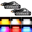 24 шт., 6 светодиодный, стробоскоп, аварийПредупреждение лампа для автомобиля, грузовика, кроссовера, мотоцикла, боковая Стробоскопическая сигнальная лампа, 12 в-24 в