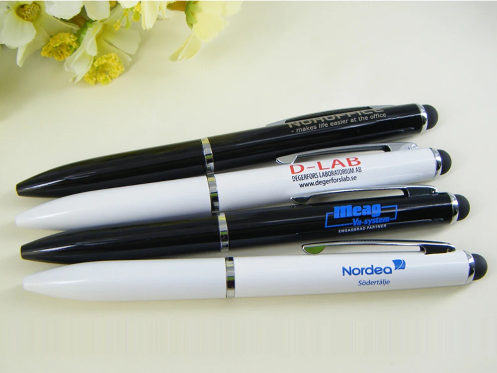 [Бесплатный Логотип] 100 шт./лот Рекламный Поворотный Металлический Стилус