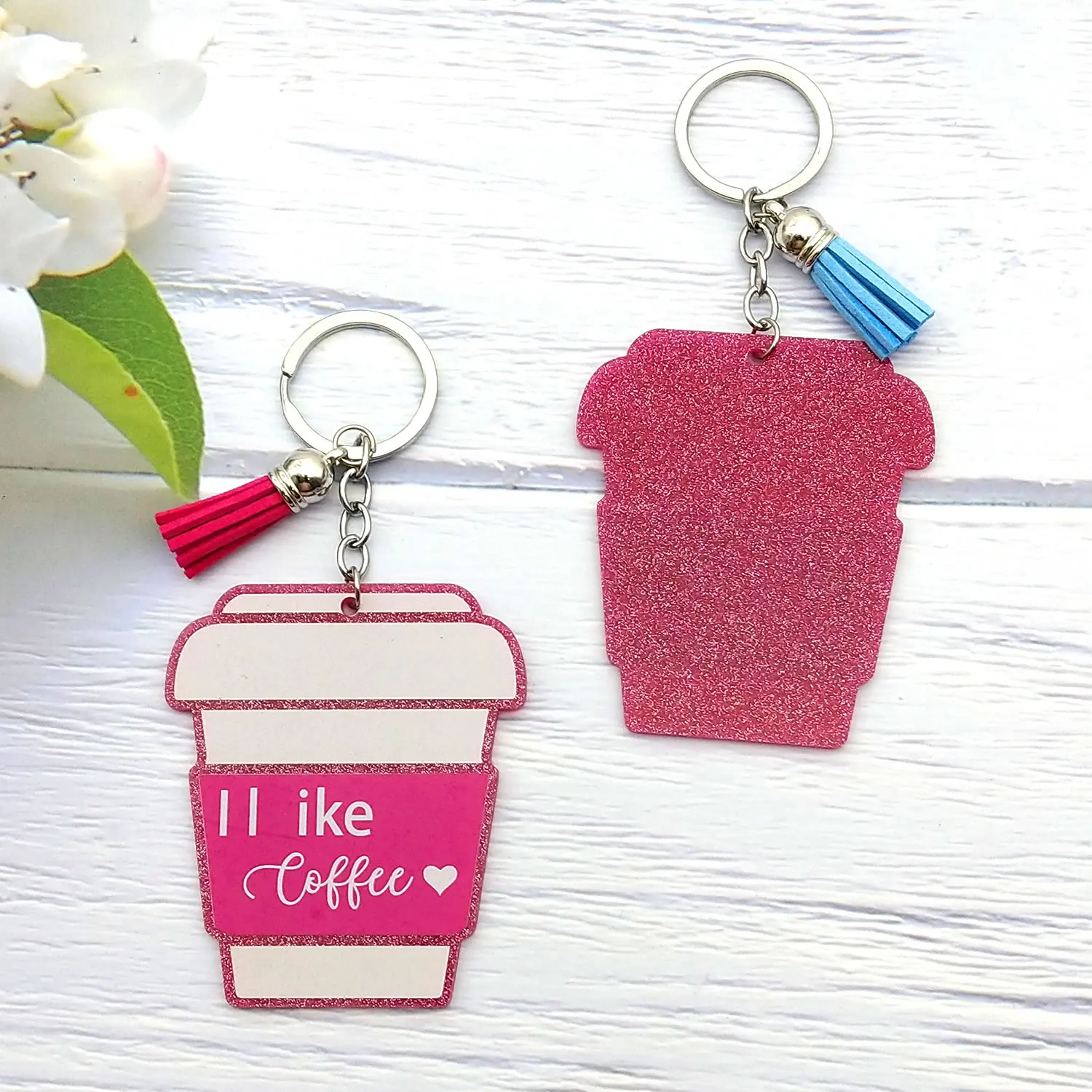 

(1piece) KP1108-Acrylic Coffee Keychain, Keychain for Women, But First Coffee, Coffee Cup Keychain