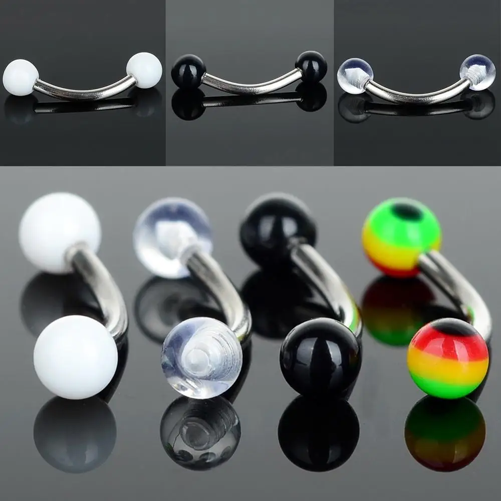 4 цвета Нержавеющая сталь акриловый шар со штангой Бар бровей пупка кольца