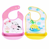 2pcsset silicone and eva waterproof baby bibs detachable portable baby feeding burp cloths easy cleaning