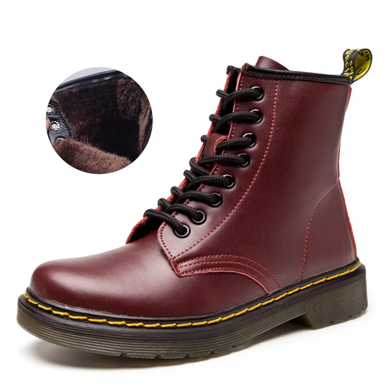 2019 ботинки женская обувь из натуральной кожи зимние Женская Повседневная