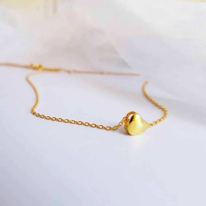 925 стерлингового серебра кулон ожерелье для женщин сердце Форма воротник по