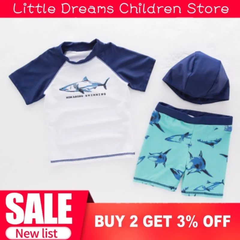 3 шт. детский купальник с коротким рукавом штаны и шляпа | Детская одежда обувь