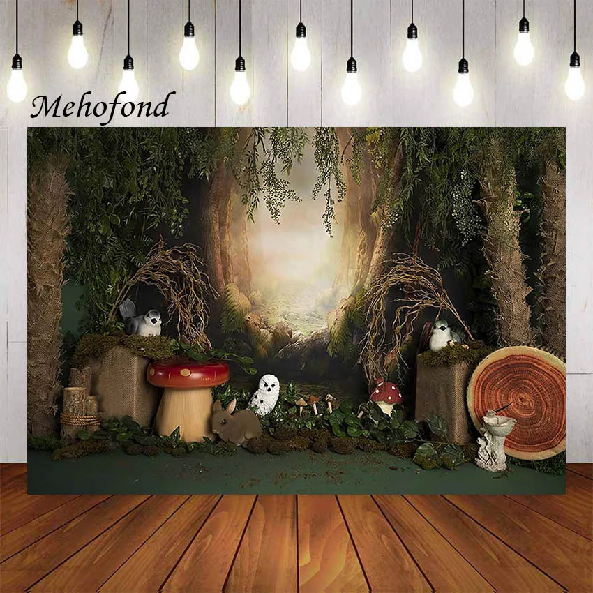 

Mehofond Photography Background Fairy Tale Forest Wonderland Kids Birthday Party Baby Shower Portrait Backdrop Photo Studio Prop