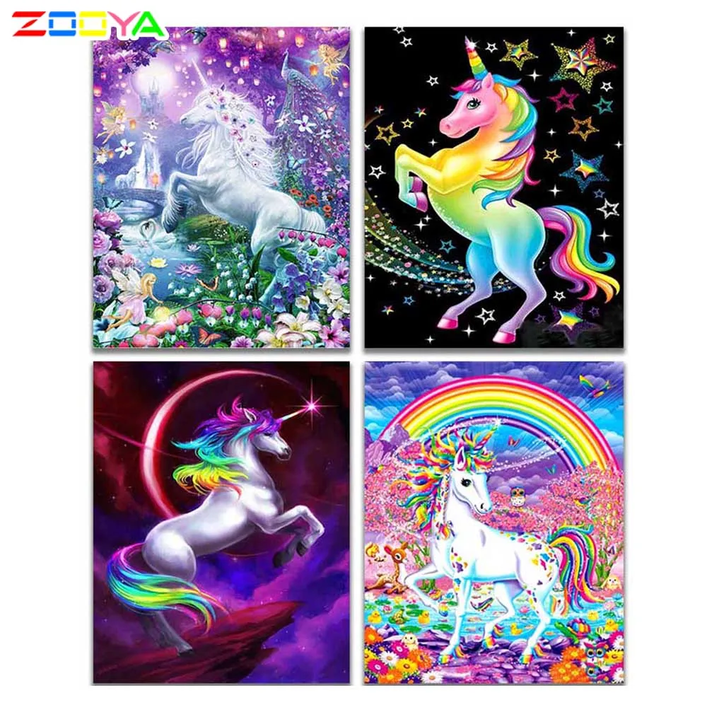 ZOOYA 5D DIY Алмазная вышивка единорог мультфильм Вышивка крестом алмазная живопись