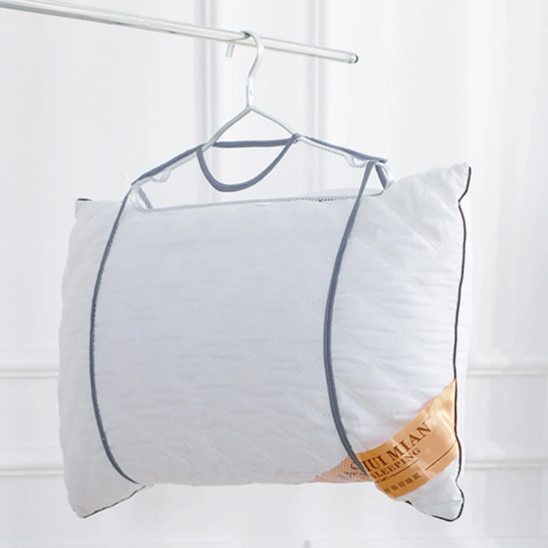 Сетчатый органайзер для сушки игрушек подушек мешок белья подвесной двухслойный