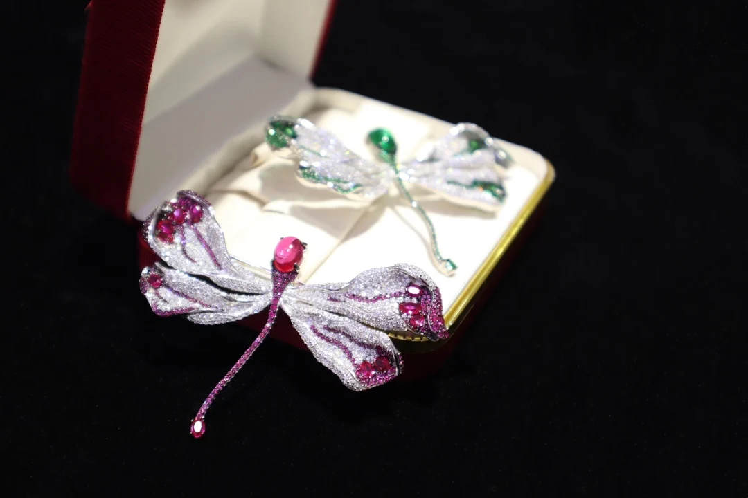 New Handmade Dragonfly Brooch Three Colors Same Price S925 Silver Inlaid With Zircon | Brooches