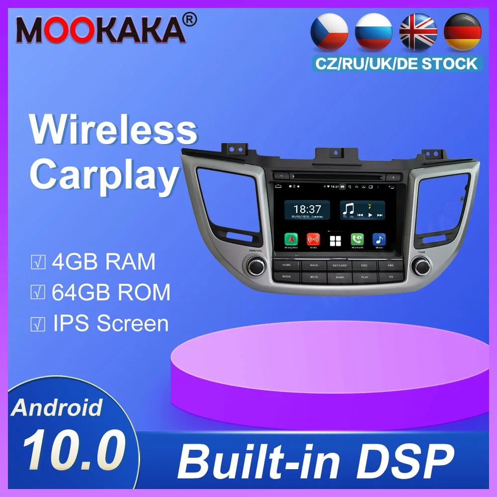 Carplay 64G Android 10.0 System CAR Ultimedia DVD Player For Hyundai Tucson IX35 2015 GPS Navi Auto Audio Radio Stereo Head Unit Carplay 64G Android 10.0 System CAR Ultimedia DVD Player For Hyundai Tucson IX35 2015 GPS Navi Auto Audio Radio Stereo Head Unit