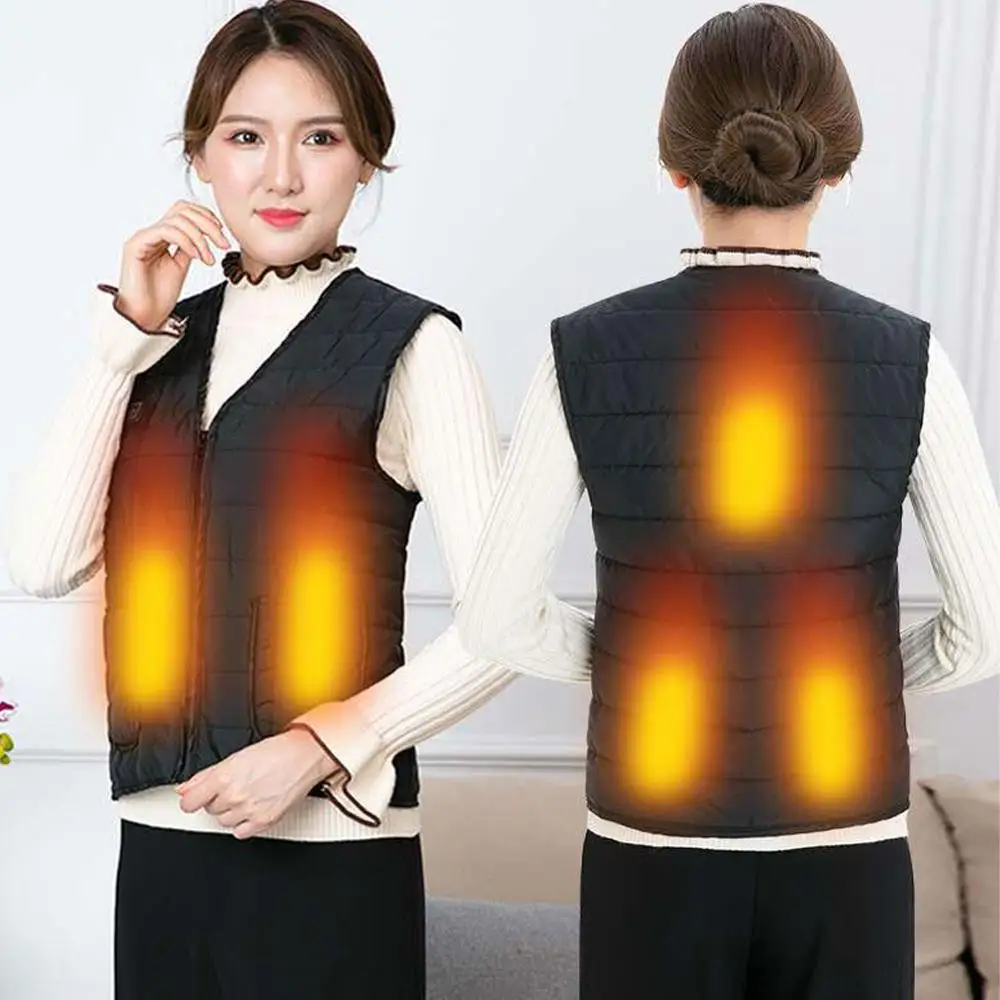 Electric Heated Vest Men Women Washable Heating Waistcoat Thermal Warm Clothing Usb Heated Outdoor Vest Winter Heated Jacket