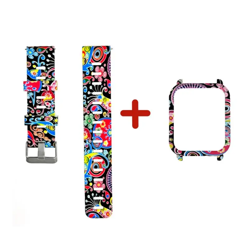 

1Set Soft Silicone Watchband Wrist Strap Hard PC Protective Case Shell Skin Protector for Xiaomi Huami Amazfit Bip Bit Youth Sma