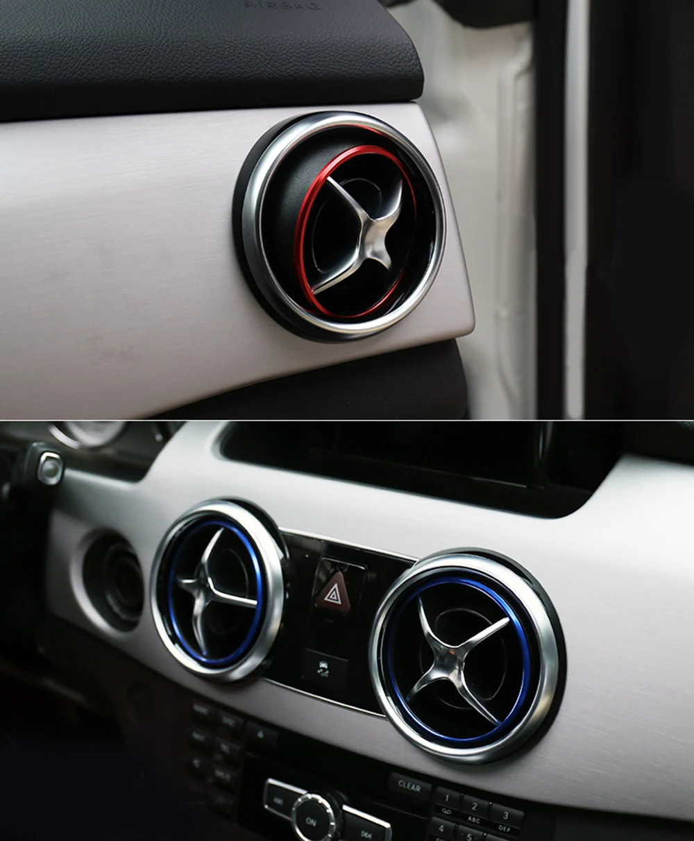Для Mercedes Benz GLK SLK SLC SL GLK200 GLK250 GLK350 X205 автомобильный выход кондиционера украшение кольцо стикер AC вентиляционное отверстие накладка