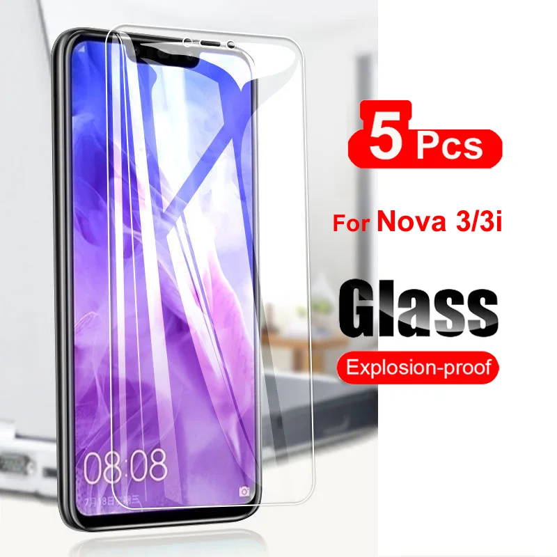 

5Pcs Glass For Huawei Nova 3 3i Screen Protector Tempered Glass For Huawei Nova 3 3i 3e Glass 2.5D Anti-scratch Film