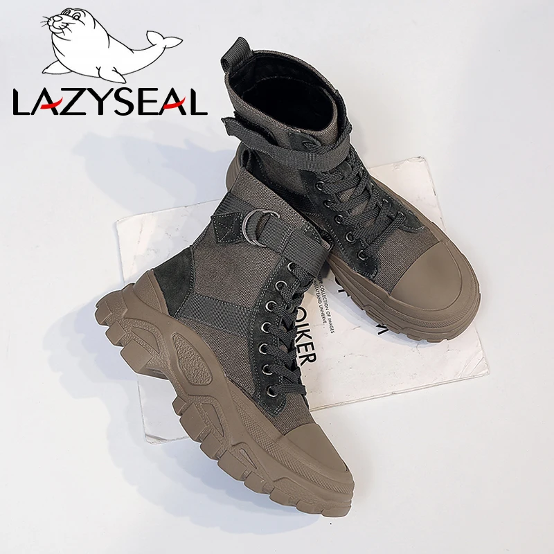 Женские ботильоны из хлопчатобумажной ткани LazySeal лоскутные кроссовки на